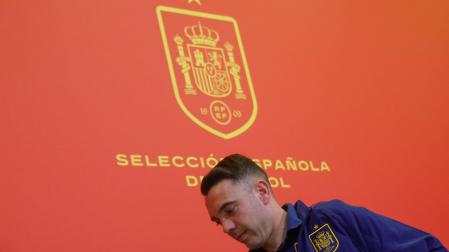 l delantero de la selección española Iago Aspas durante la rueda de prensa ofrecida este jueves en la Ciudad Deportiva de Las Rozas