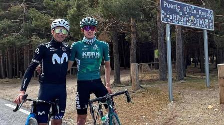 Óscar Rodríguez e Igor Arrieta, en el entrenamiento del pasado domingo.