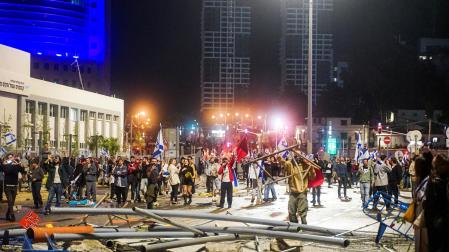 Disturbios durante la noche en las calles de Tel Aviv