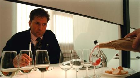 Un momento de la cata de vinos navarros en 1998