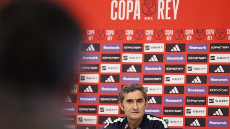 Valverde, durante la rueda de prensa previa a la vuelta de la semifinal de la Copa del Rey.