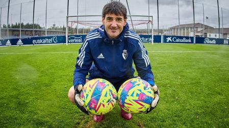 Richard Sanzol, en un punto de penalti de un campo de Tajonar el pasado domingo
