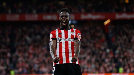 Iñaki Williams celebra el gol del Athletic que empata la eliminatoria de Copa del Rey