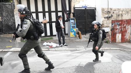 Soldados israelíes, tras un ataque anterior en Jerusalén