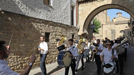 Actuación en la concentración de bandas de música celebrada el año pasado en Sangüesa