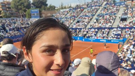 Idoia Razquin, espectadora en el Conde de Godó.