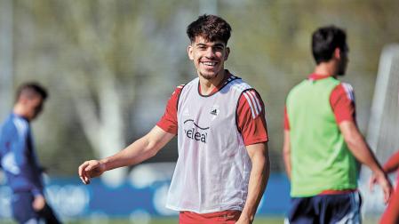 Ez Abde, en un entrenamiento en Tajonar