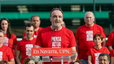 Javier Esparza, este miércoles en la presentación de la lista de UPN al Parlamento de Navarra
