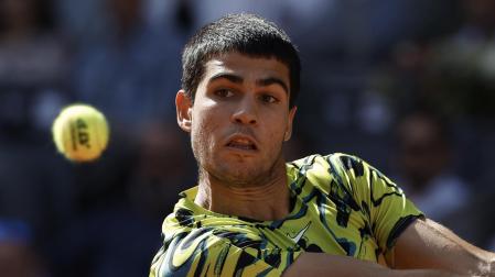 Carlos Alcaraz, en un momento del partido contra Borna Coric