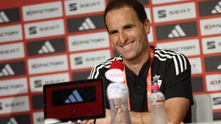 Jagoba Arrasate, en la rueda de prensa previa a la final de la Copa del Rey en Sevilla
