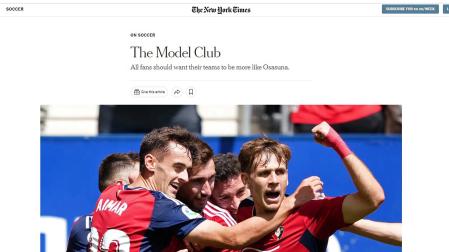 Portada del artículo del New York Times