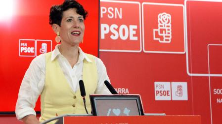 Elma Saiz, durante la presentación del programa del PSN para Pamplona