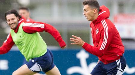 Juan Cruz y Torró, en el entrenamiento de este viernes
