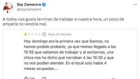 Reseña de una estrella con la queja del cliente