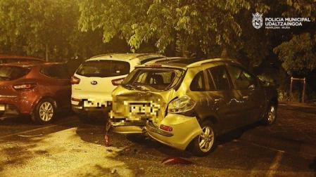 Uno de los accidentes atendidos el fin de semana por Policía Municipal en Pamplona