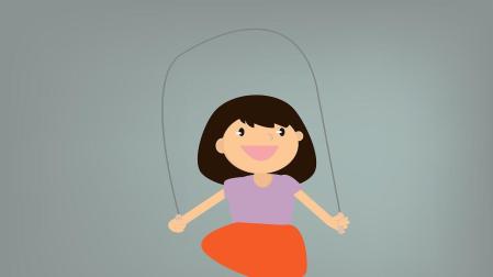 Dibujo de una niña saltando a la comba