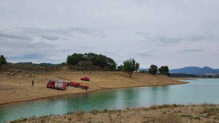 Lugar donde ha aparecido el cuerpo del joven de Zizur Mayor en el pantano de Alloz