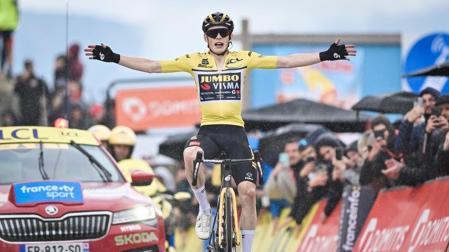 El ciclista danés Jonas Vingegaard (Jumbo-Visma), ganador del Critérium del Dauphiné