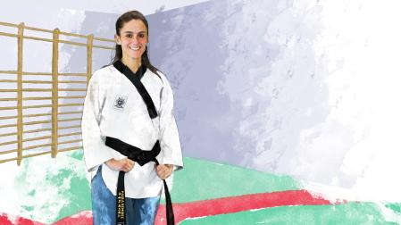 Paula lleva practicando taekwondo desde muy pequeña, de la mano de su padre