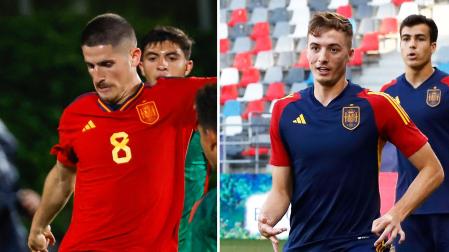 Oihan Sancet y Jon Pacheco, con la selección española sub 21