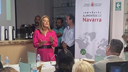 Miren Ausín, durante una de las reuniones celebradas en México