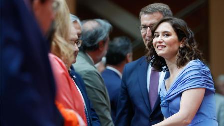 La presidenta de la Comunidad de Madrid, Isabel Díaz Ayuso, junto a Feijóo
