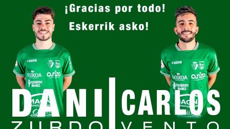 Imagen de Dani Zurdo y Carlos Vento colgada por Osasuna Magna en las redes sociales