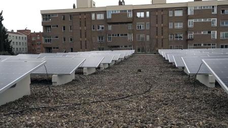 Una instalación fotovoltaica en Pamplona
