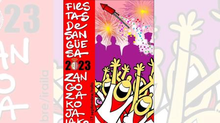 Cartel 'Jaiak' de Francisco Javier Etayo Larrainzar, que anunciará las fiestas de Sangüesa 2023