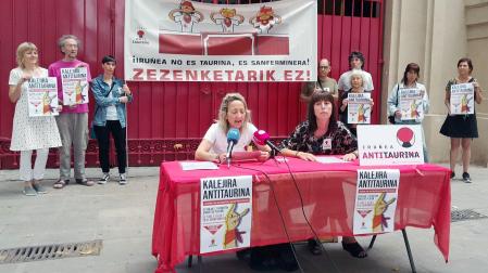 Rueda de prensa del colectivo Iruñea Antitaurina, este jueves