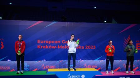 Carolina Marín, en lo más alto del podio de los Juegos Europeos