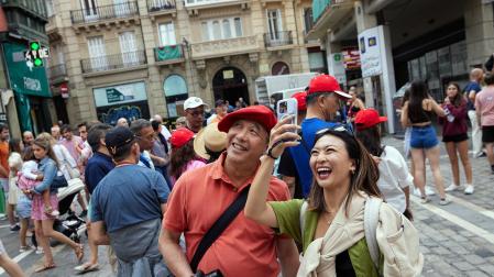 Fotos del ambiente en Pamplona el 5 de julio./