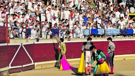 Un instante del festejo taurino celebrado en la plaza de Tafalla el pasado 16 de agosto