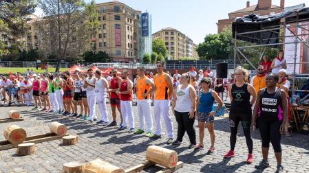 Fotos de la primera jornada de Herri Kirolak de los Sanfermines 2023.