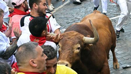 Tercer encierro con toros de Cebada Gago.