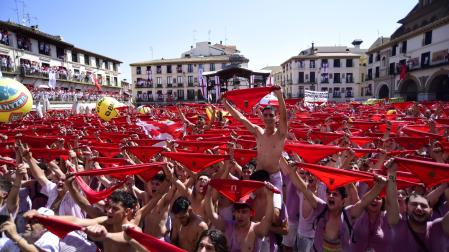 Imagen del cohete de Tudela de las pasadas fiestas de 2022