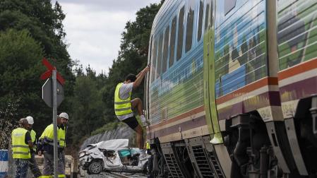 Lugar del accidente en Recimil (Lugo)