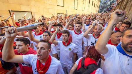 Octavo encierro de San Fermín en el tramo de Santo Domingo