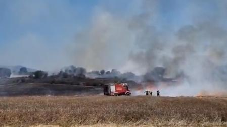 Bomberos de Sangüesa y de Tafalla han participado en la extinción del incendio