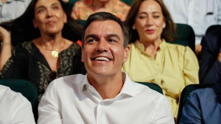 El presidente del Gobierno y candidato socialista Pedro Sánchez durante un acto electoral del PSOE este jueves en Lugo