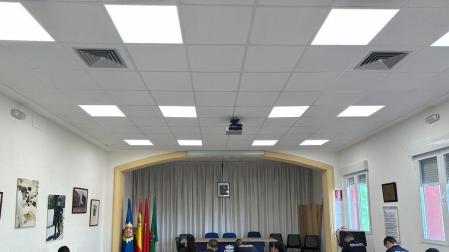 Los futuros policías nacionales, durante sus prácticas
