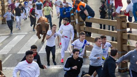 Imagen del cuarto encierro de las fiestas de Tudela