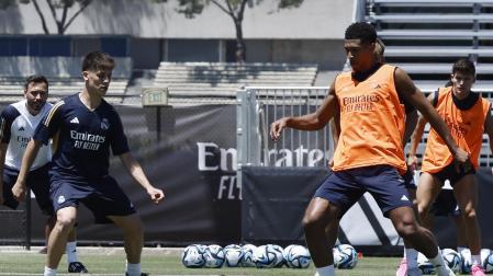 Arda Güler, en un entrenamiento con el Real Madrid en Los Ángeles