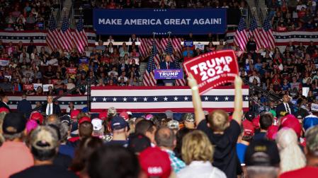 Donald Trump, en un multitudinario mitin