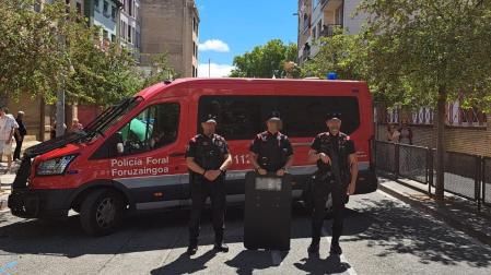 Agentes de la Policía Foral desplegado en fiestas de Estella