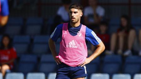 Nacho Vidal durante el último entrenamiento en Tajonar