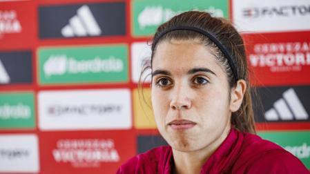 Rueda de prensa de Alba Redondo, jugadora de la selección española de fútbol en Wellington