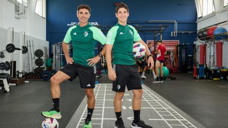 Sergi Pérez y Aitor Ugalde, en el gimnasio de Tajonar