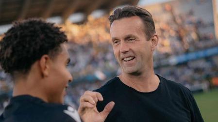 El entrenador del Brujas, Ronny Deila, feliz después de la goleada de este domingo, 7-1