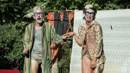 Un momento del espectáculo de calle 'Siroko' de la compañía navarra Parena
